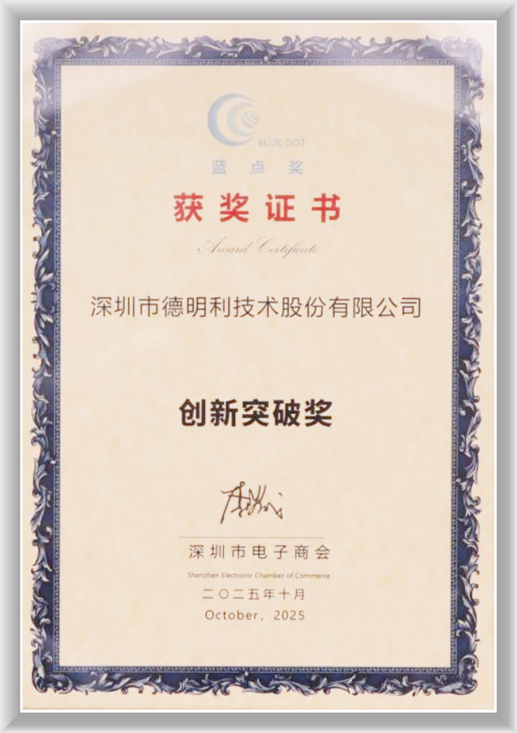 深圳市电子商会创新突破奖