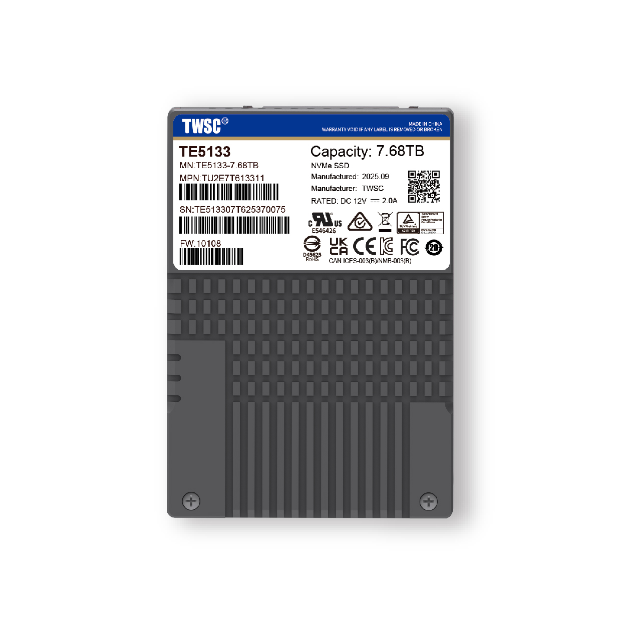 U.2 PCIe NVMe SSD TE5133